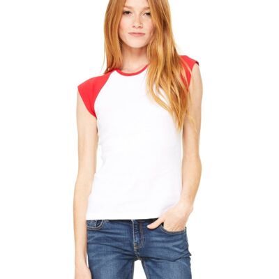 Ladies' Baby Rib Cap Sleeve Raglan T-Shirt Thumbnail