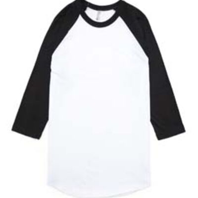American Apparel Unisex Poly-Cotton 3/4-Sleeve Raglan T-Shirt Thumbnail
